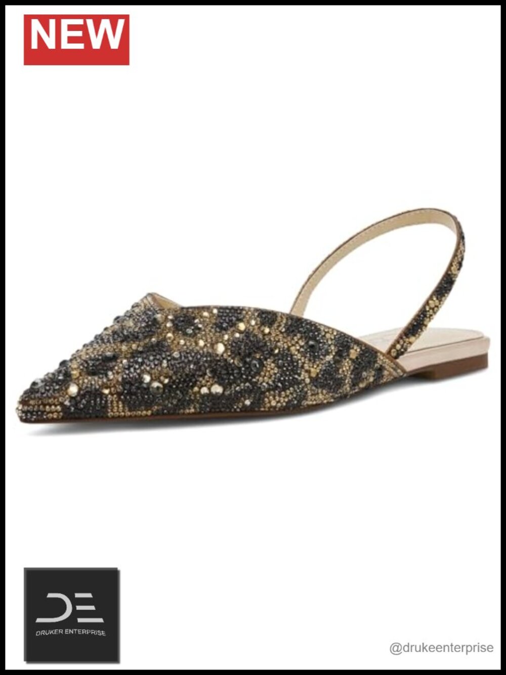 Betsey Johnson Vance Rhinestone Embellished Slingback Mule Pointed Toe Block